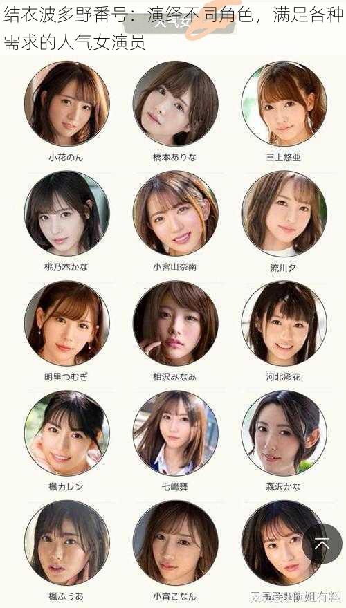 结衣波多野番号:演绎不同角色,满足各种需求的人气女演员